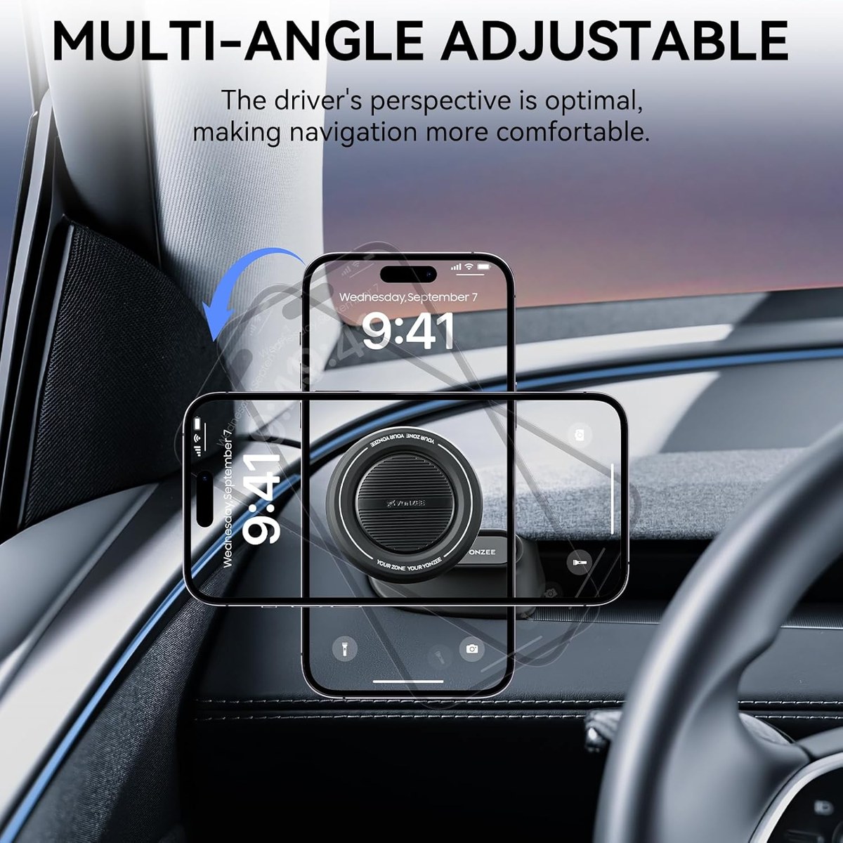 YONZEE Magnetic Phone Mount for Tesla Model Y & Model 3