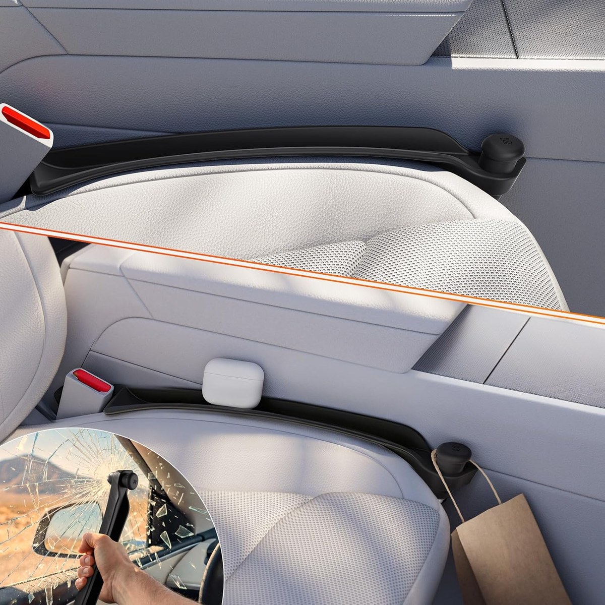 YONZEE Seat Gap Filler with Emergency Window Breaker